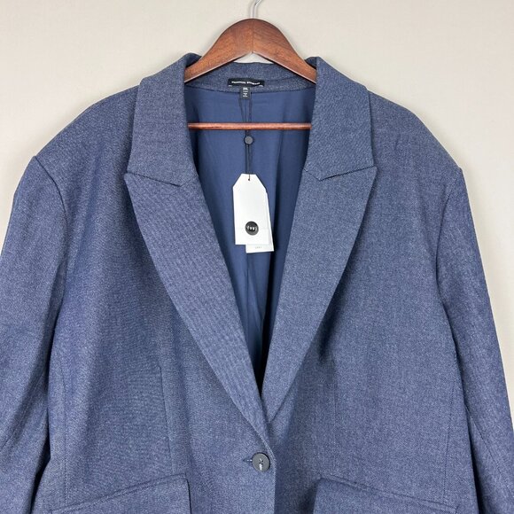 Universal Standard Blazer Jacket Womens 3XL 34 36 Percy Denim Look Stretch New - Picture 5 of 16